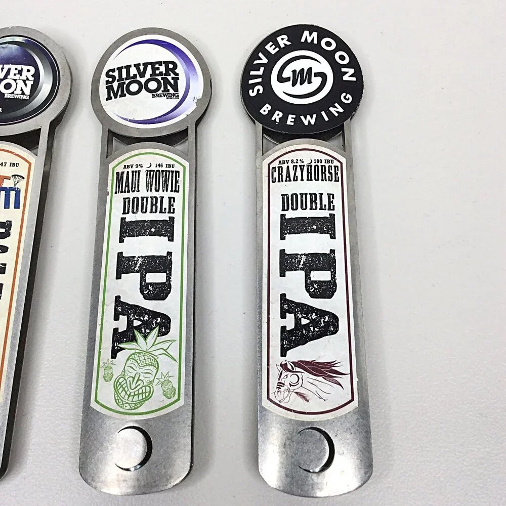 Lot‎ of 4 Silver Moon Brewing Tap Handles Metal IPA 10.75